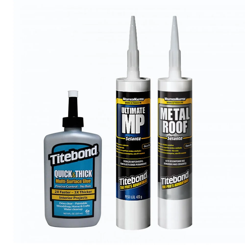 Kit Cola Multisuperfície 237ml e Ultimate 422g e Selante Metal 422g Titebond