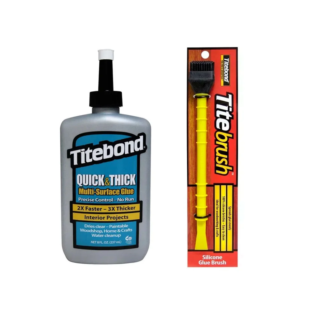 Kit Cola Multisuperfície QuickThick 237ml e Pincel de Silicone Titebond