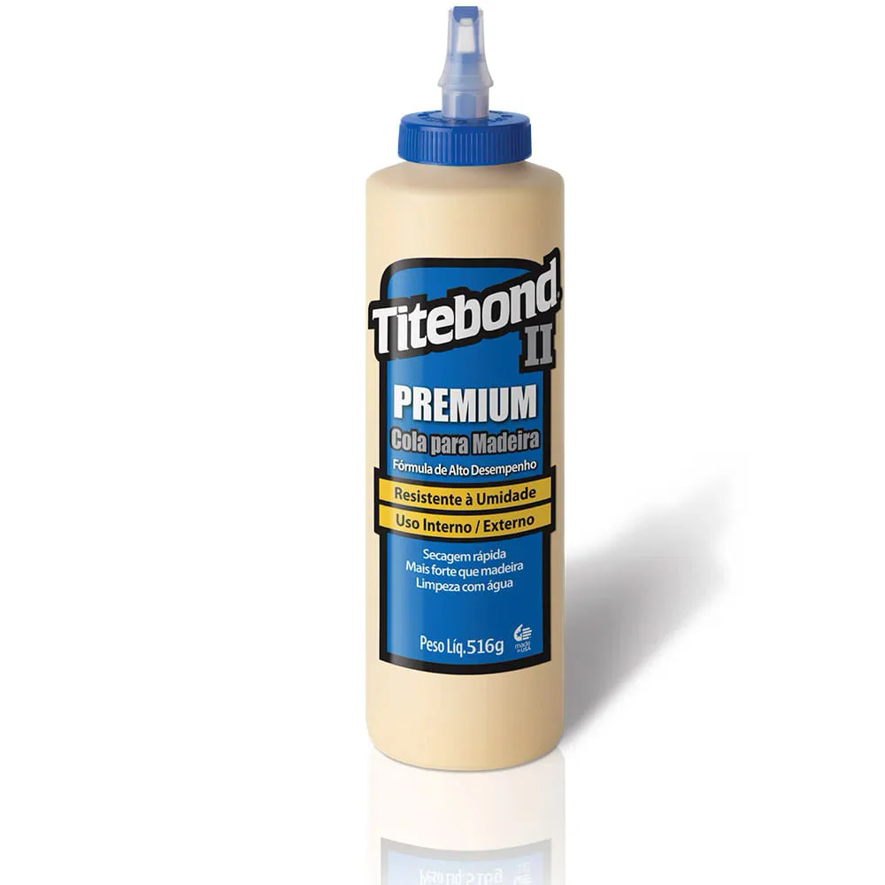 Kit Cola para Madeira II Premium Wood Glue 473 ml e Pincel de Silicone Titebrush