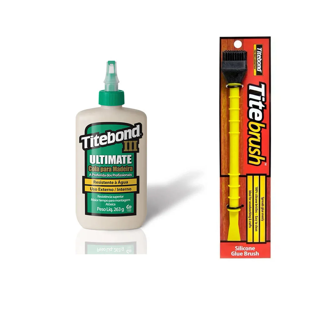 Kit Cola para Madeira III Ultimate 237 ml e Pincel de Silicone Titebrush
