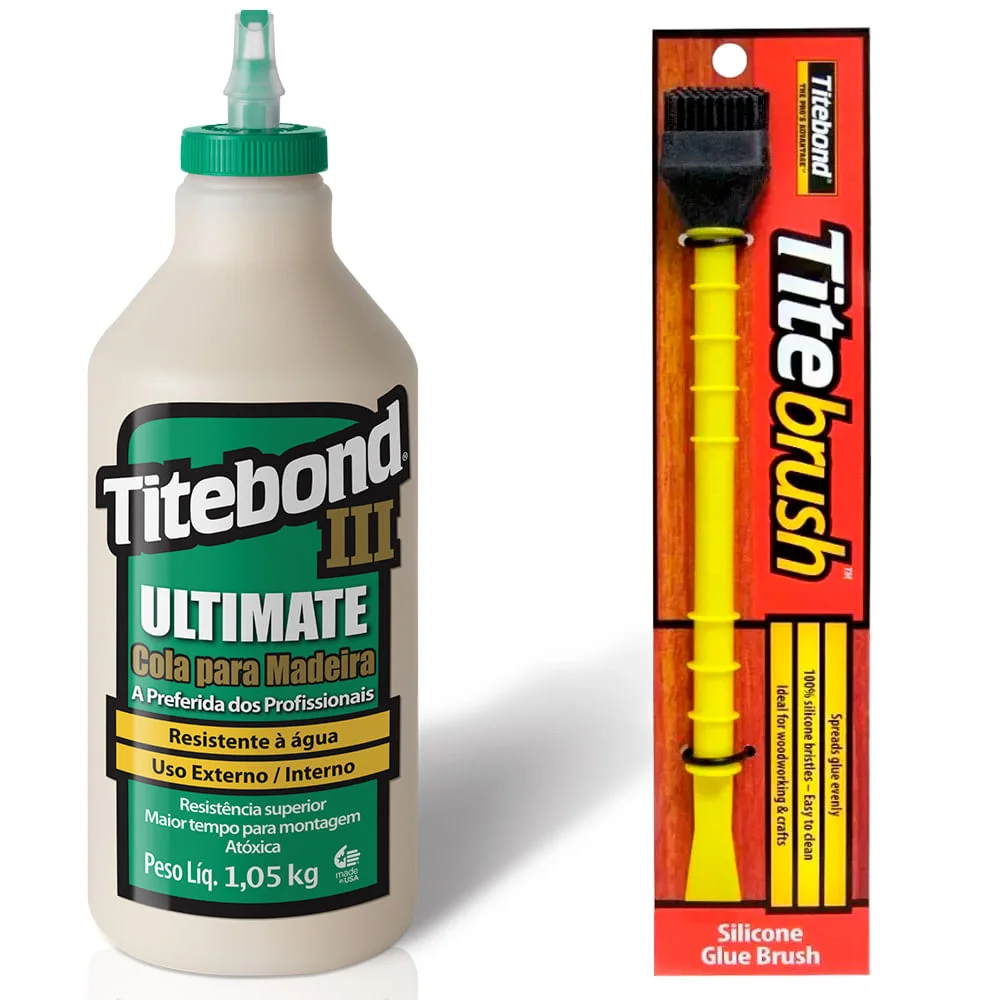 Kit Cola para Madeira III Ultimate 946 ml e Pincel de Silicone Titebond