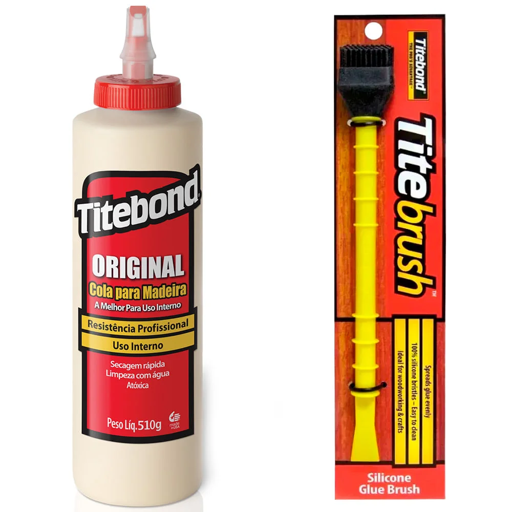 Kit Cola para Madeira Original 946ml e Pincel de Silicone Titebrush Titebond