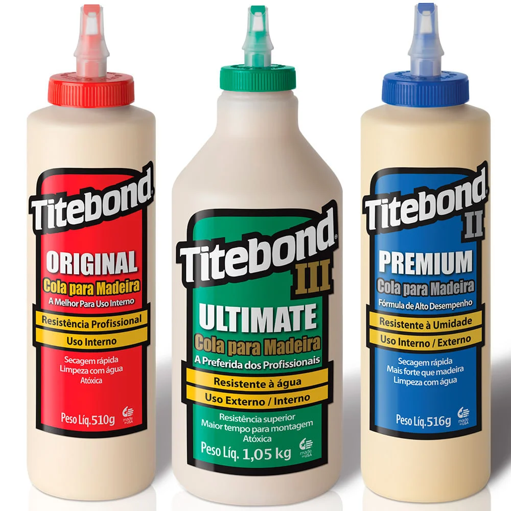 Kit Cola para Madeira Original e II Premium 473ml e III Ultimate 946ml Titebond