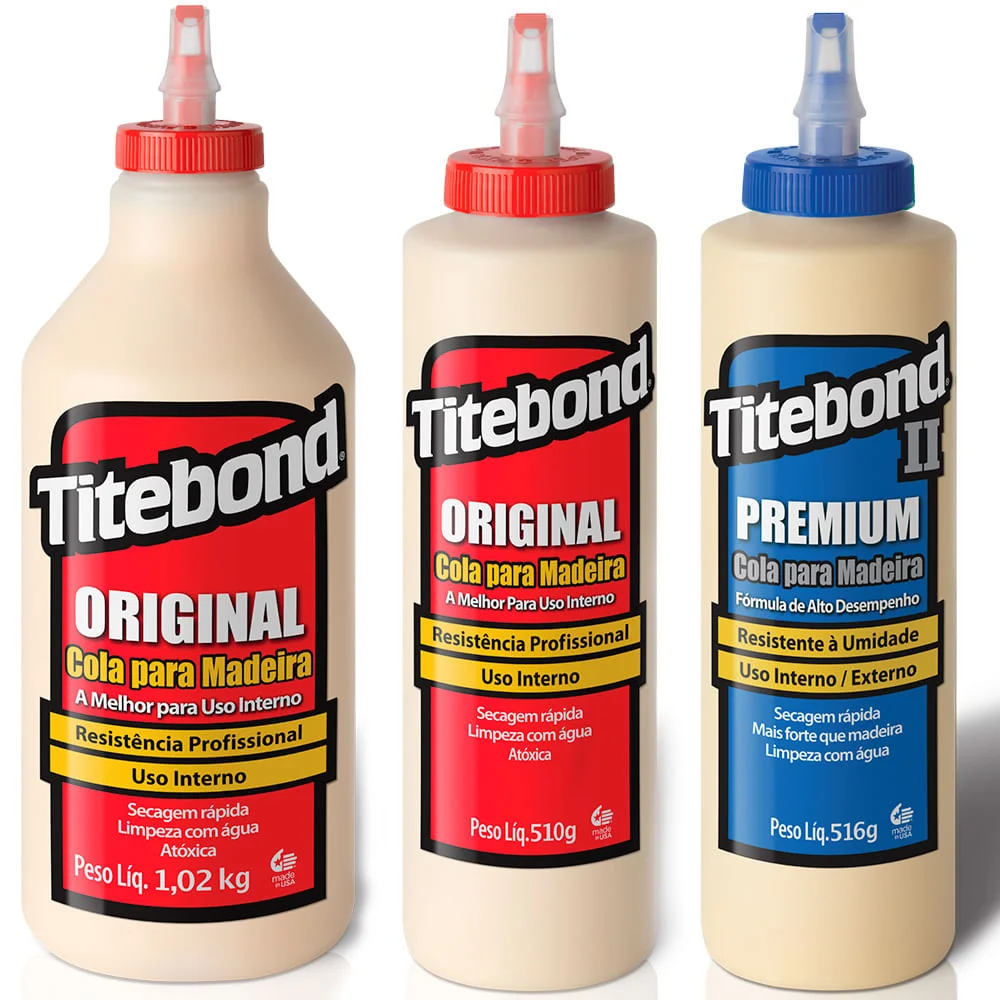 Kit Cola para Madeira Original e II Premium 473ml e Original 946ml Titebond