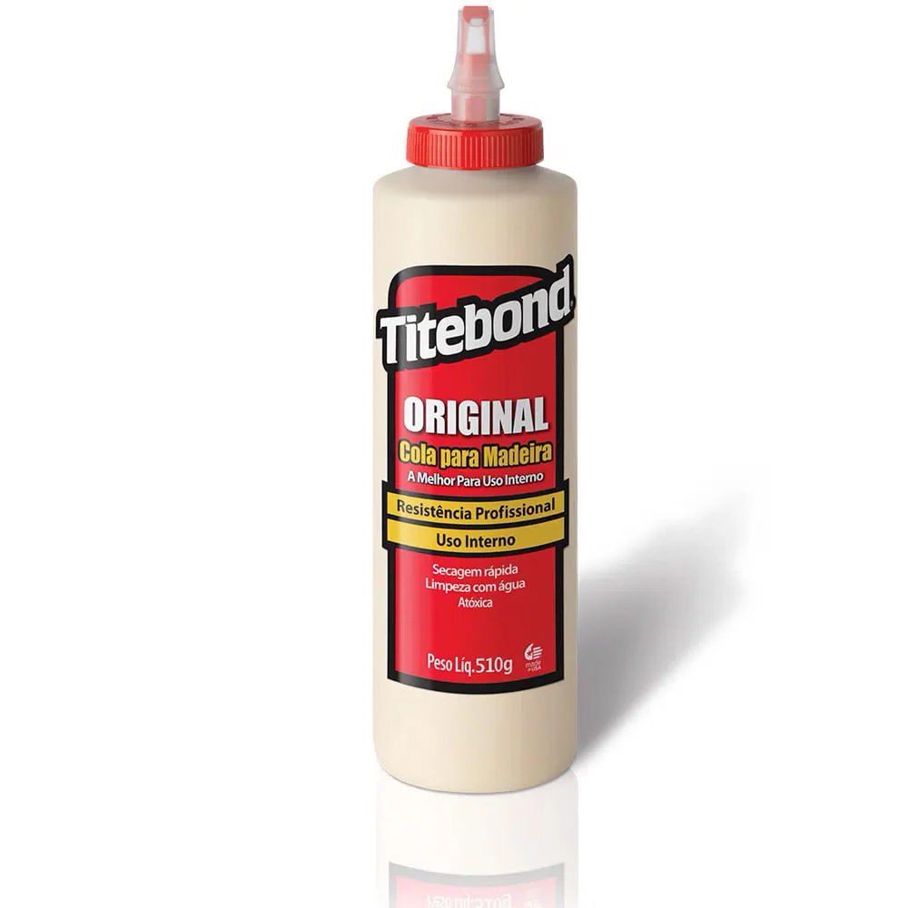 Kit Cola para Madeira Original Wood Glue 473 ml e Pincel de Silicone Titebrush