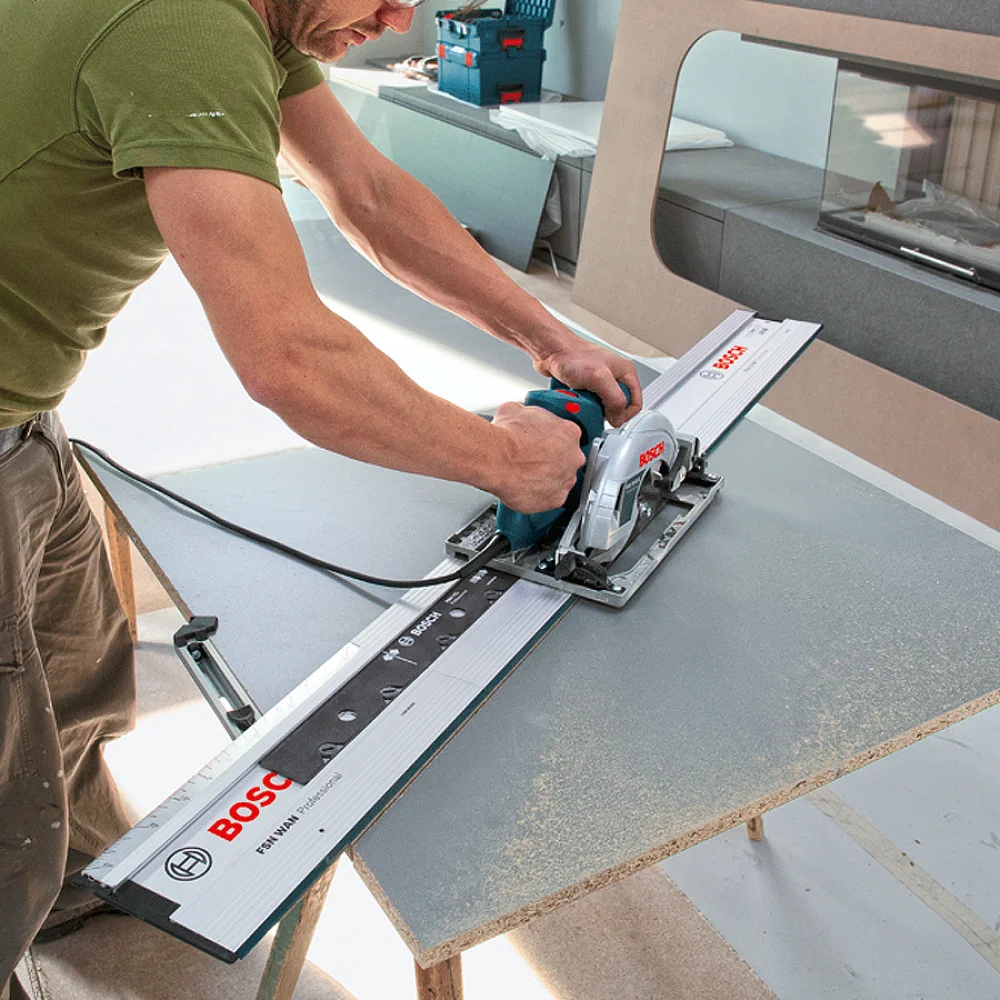 Kit Combo Serra Circular GKS 65 GCE Bosch e Trilho de 110cm FSN 1100 220 Volts