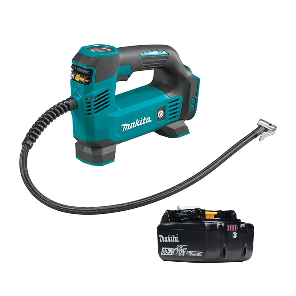 Kit Compressor de Ar Portátil à Bateria Makita e Bateria Íons de Lítio 18V