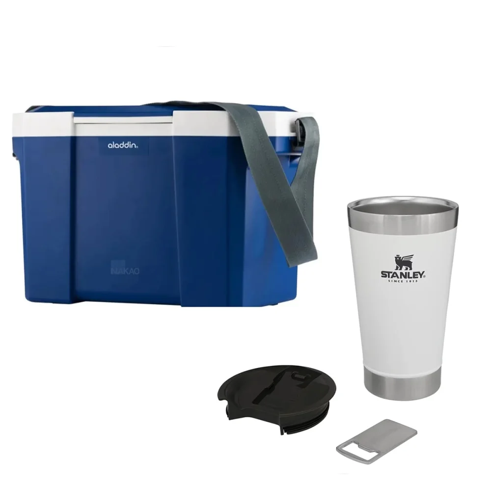 Kit Copo Térmico de Cerveja com Tampa 473ml Stanley e Caixa Térmica 24 Litros