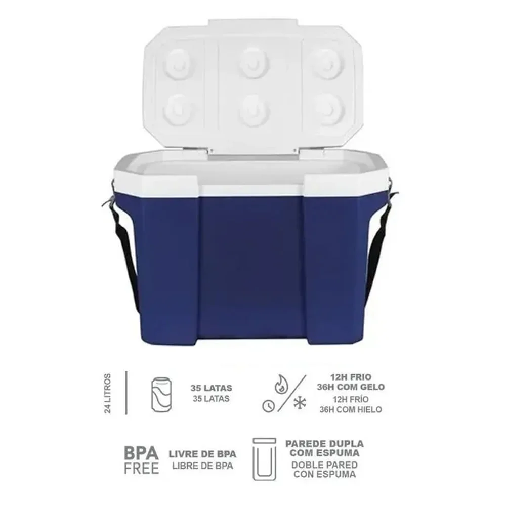 Kit Copo Térmico de Cerveja sem Tampa 473ml Stanley e Caixa Térmica 24 Litros