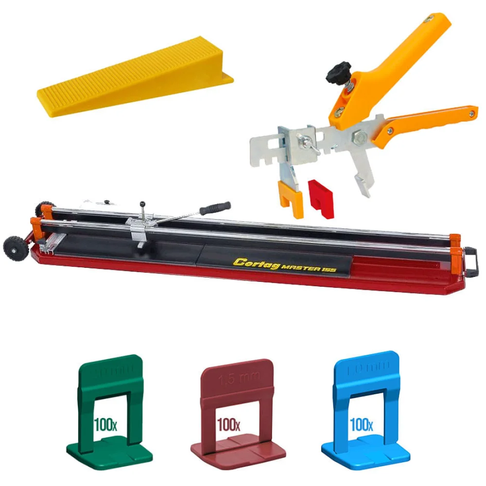 Kit Cortador de Piso 155cm Master 155 Cortag e Alicate e Pacotes com 100 Cunhas