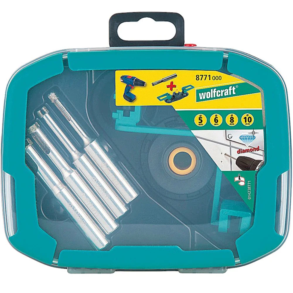 Kit de 4 Brocas Diamantadas e 1 Gabarito com Ventosas 877100 Wolfcraft