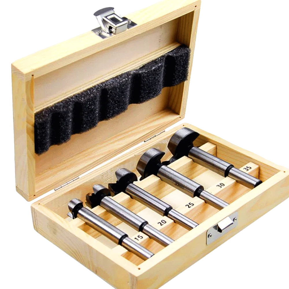 Kit de 6 Fresas para Madeira H 1/4 Pol Forstner e Kit Acessórios de 5 Brocas