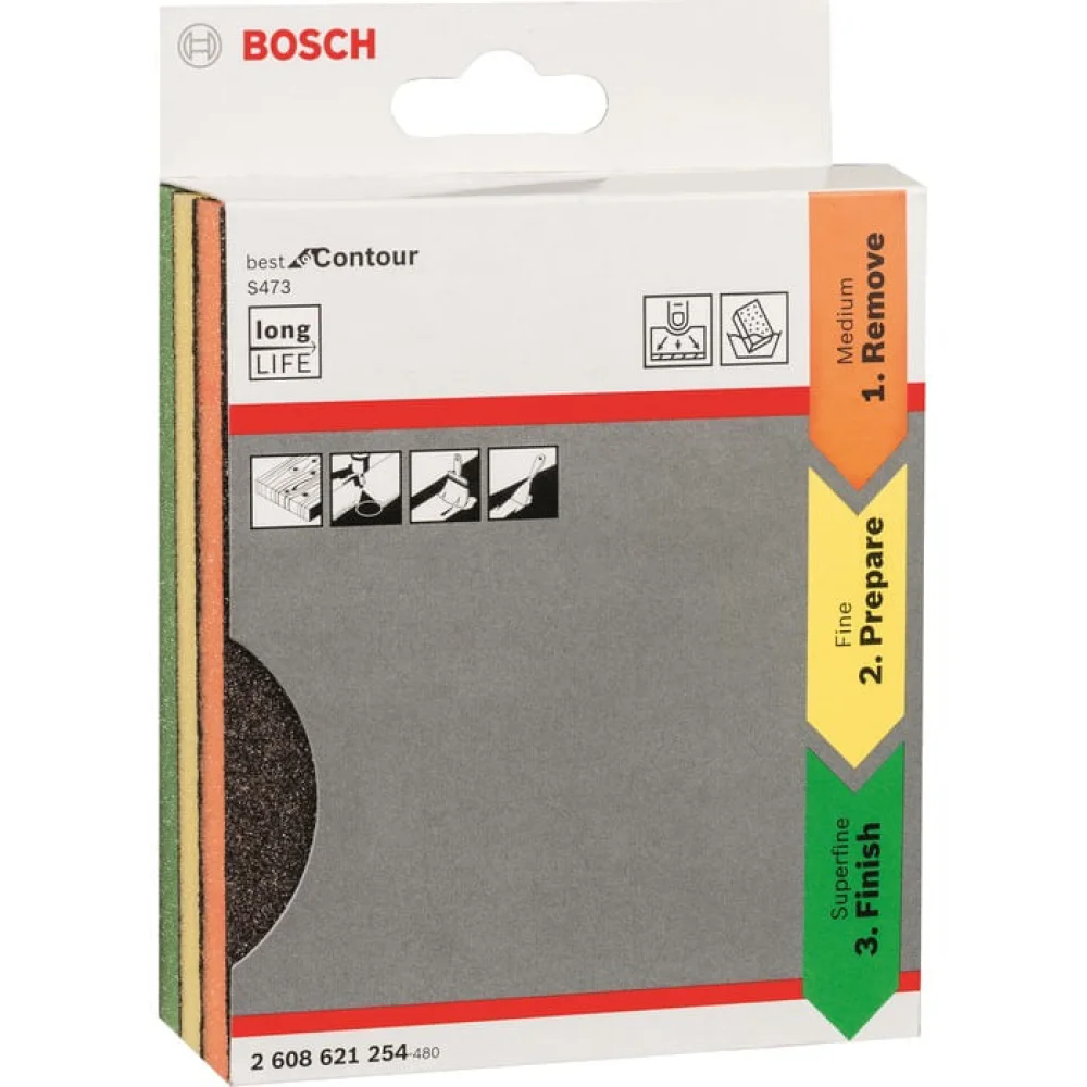 Kit de Esponjas Abrasivas Lixas Best Contour com 3 Peç S473 Bosch