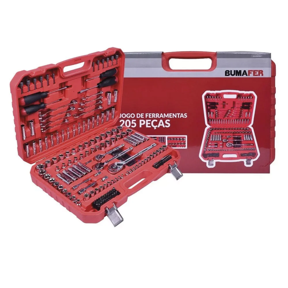 Kit de Ferramentas em Cromo Vanádio 205 Peç 27785 Bumafer