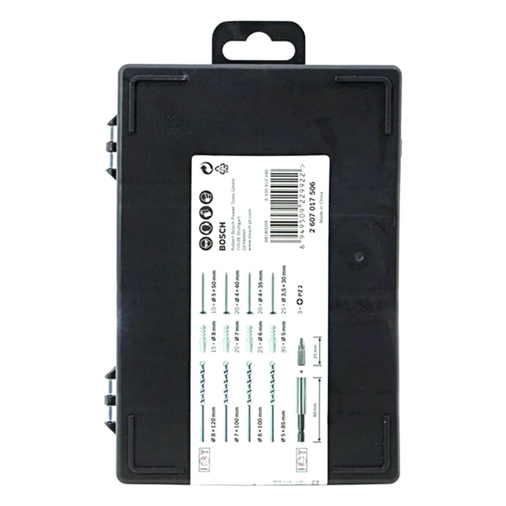 Kit de Fixação com Brocas Buchas Pontas e Parafusos com 173 unidades Bosch