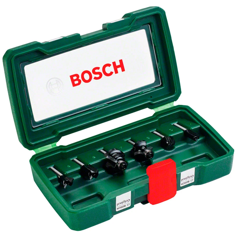 Kit de Fresas Encaixe 6mm 6 Unidades Bosch