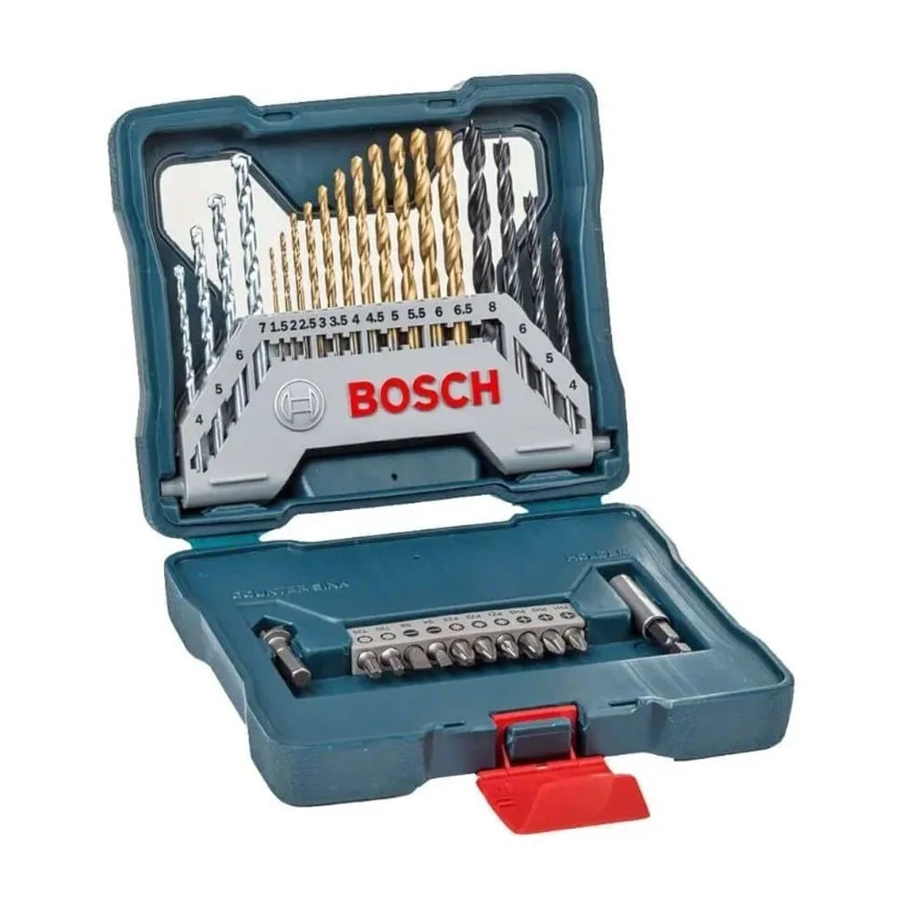 Kit de Pontas e Brocas em Titânio Mala X-Line com 30 Peç Bosch