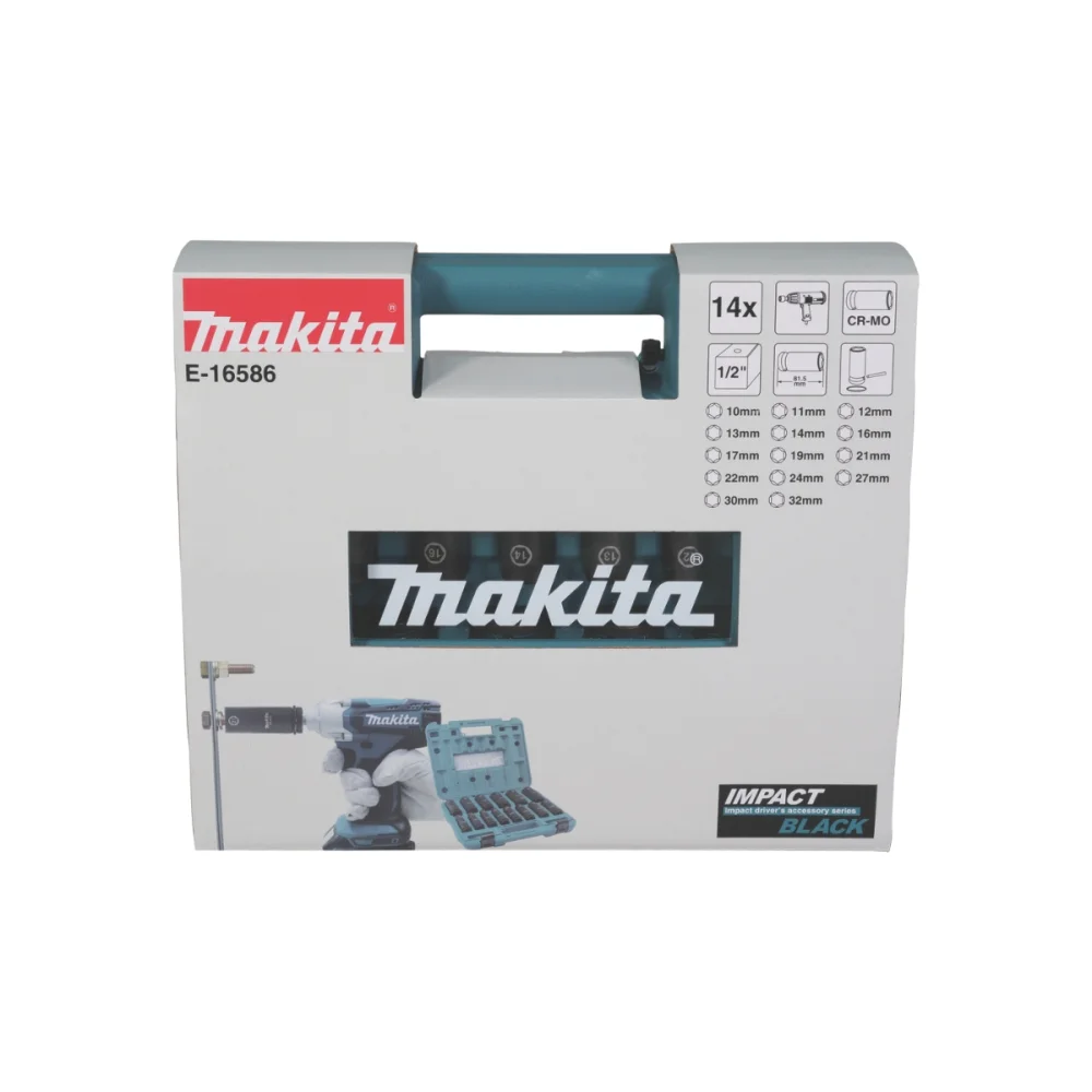 Kit de Soquetes de Impacto com Encaixe 1/2 – E-16586 – Makita