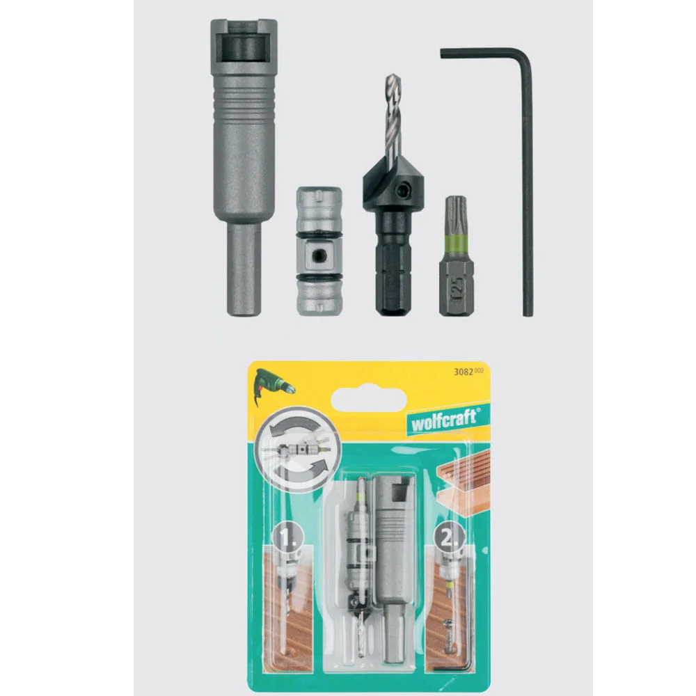 Kit Escareador com Bit e Suporte Encaixe rápido Flipbit 4 peç 308200 Wolfcraft