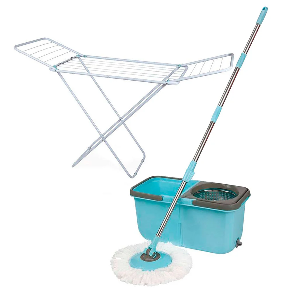 Kit Esfregão Mop Premium Limpeza 008297 e Varal de Chão com Abas 006105 Mor