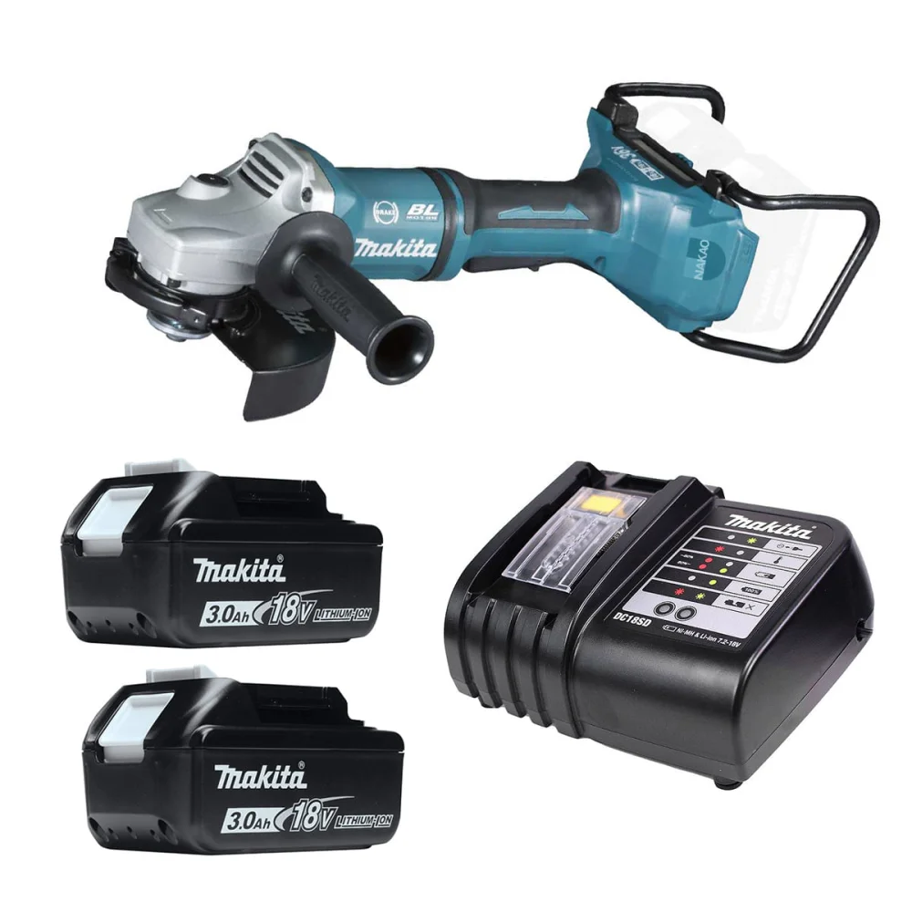Kit Esmerilhadeira Angular 180mm DGA700Z Makita e 2 Baterias 18V e Carregador