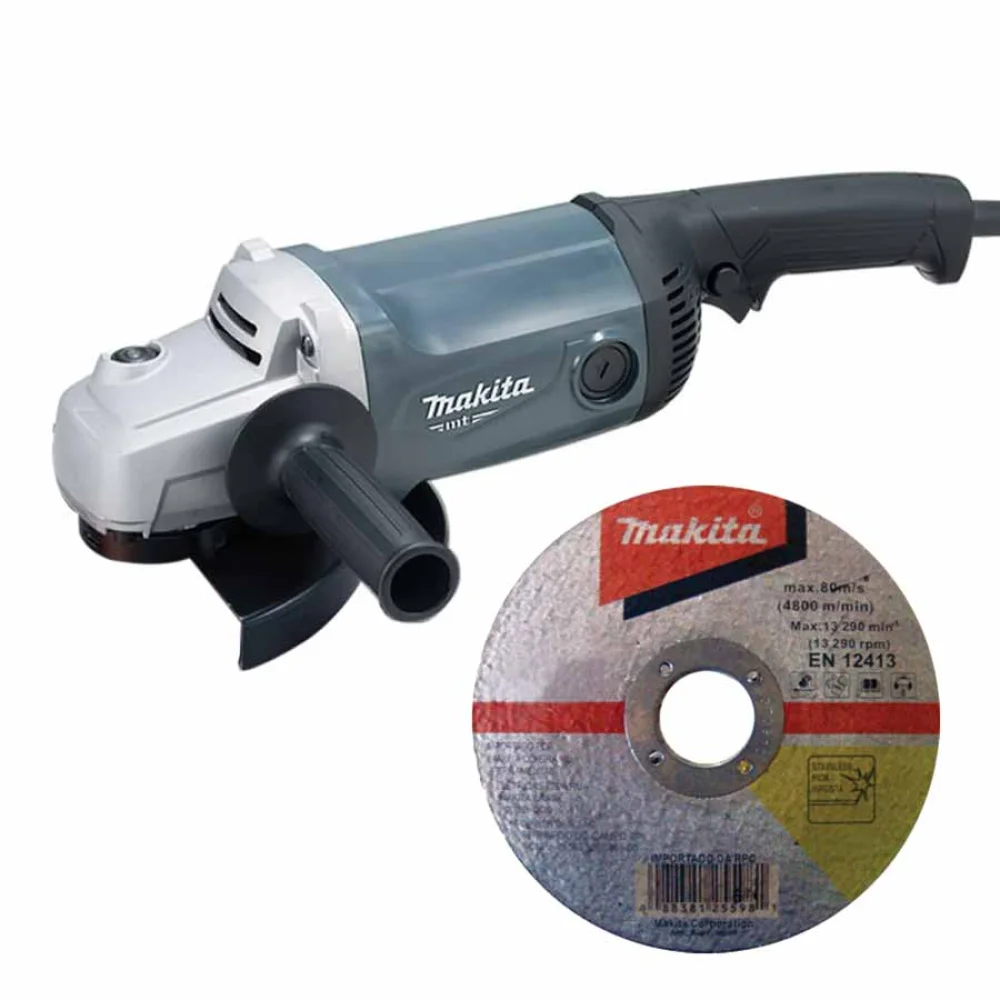 Kit Esmerilhadeira Angular M0920G Makita e Disco de Corte para Inox 7 Pol