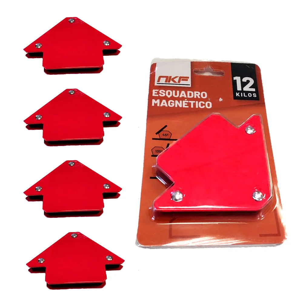 Kit Esquadro Magnético 12 Kg NKF 4 peç
