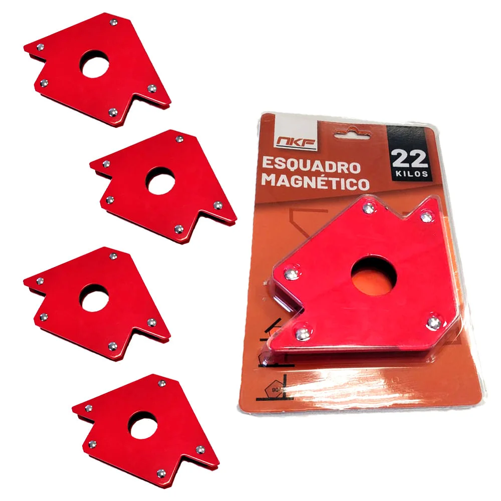 Kit Esquadro Magnético 22 Kg NKF 4 peç