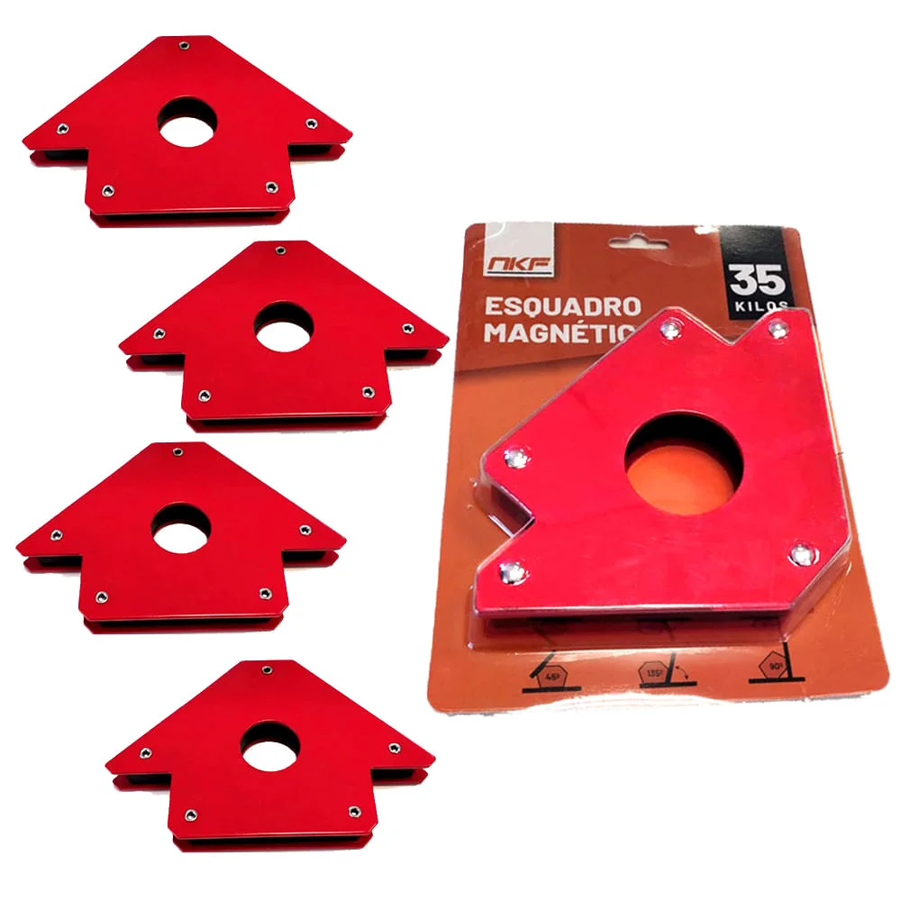 Kit Esquadro Magnético 35 Kg NKF 4 peç