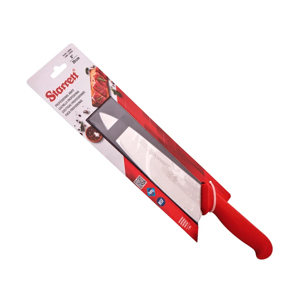 Kit Faca para Carne Lâmina Curv Larga 8 Pol e Pedra de Afiar Dupla Face Starrett