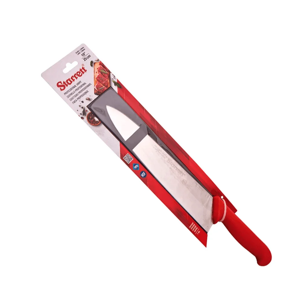 Kit Faca para Carne Lâmina Triangular Larga 10Pol e Pedra de Afiar Dupl Starrett