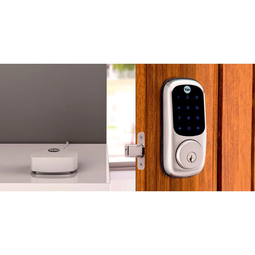 Kit Fechadura Digital com Senha e Cartão YDF 30 RL e Kit Hub Yale Connect Yale