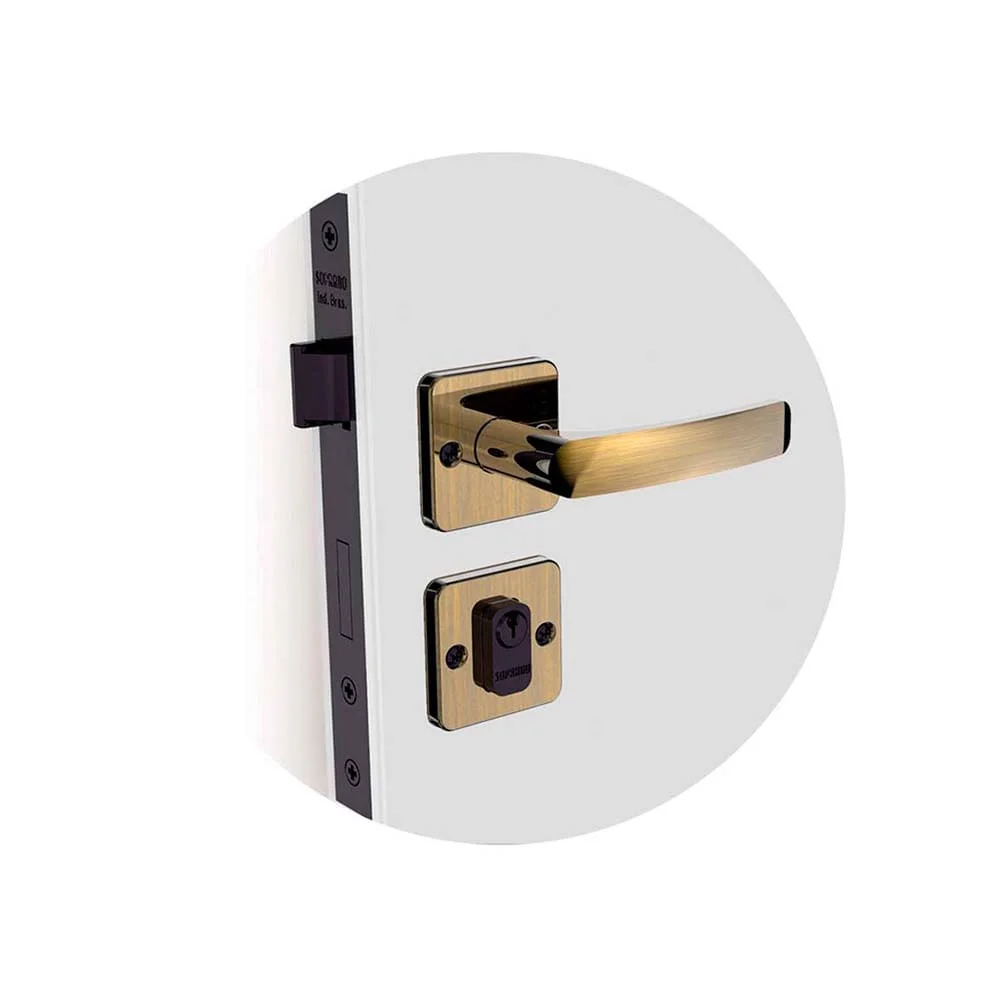 Kit Fechadura Pali Reta Antique ROS25 Banheiro e Externa e 2 Internas Soprano