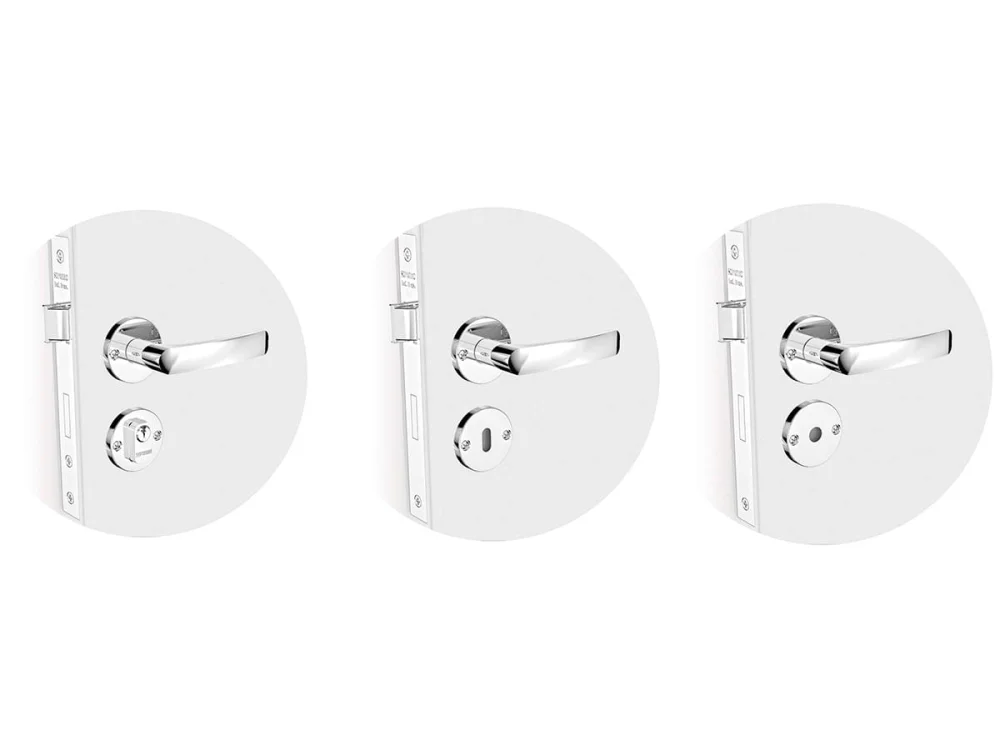 Kit Fechadura Pali Reta Cromado ROS23 e Banheiro e Externa e Interna Soprano