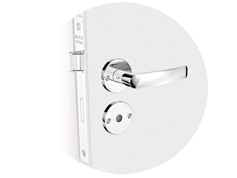 Kit Fechadura Pali Reta Cromado ROS23 e Banheiro e Externa e Interna Soprano