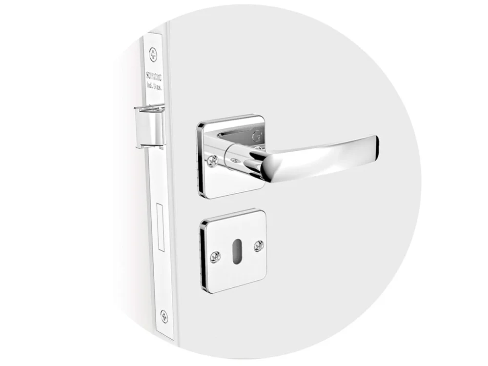 Kit Fechadura Pali Reta Cromado ROS25 e Banheiro e Externa e Interna Soprano