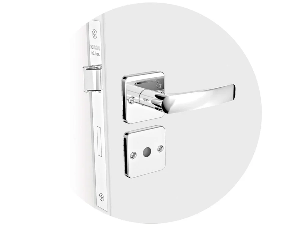 Kit Fechadura Pali Reta Cromado ROS25 e Banheiro e Externa e Interna Soprano