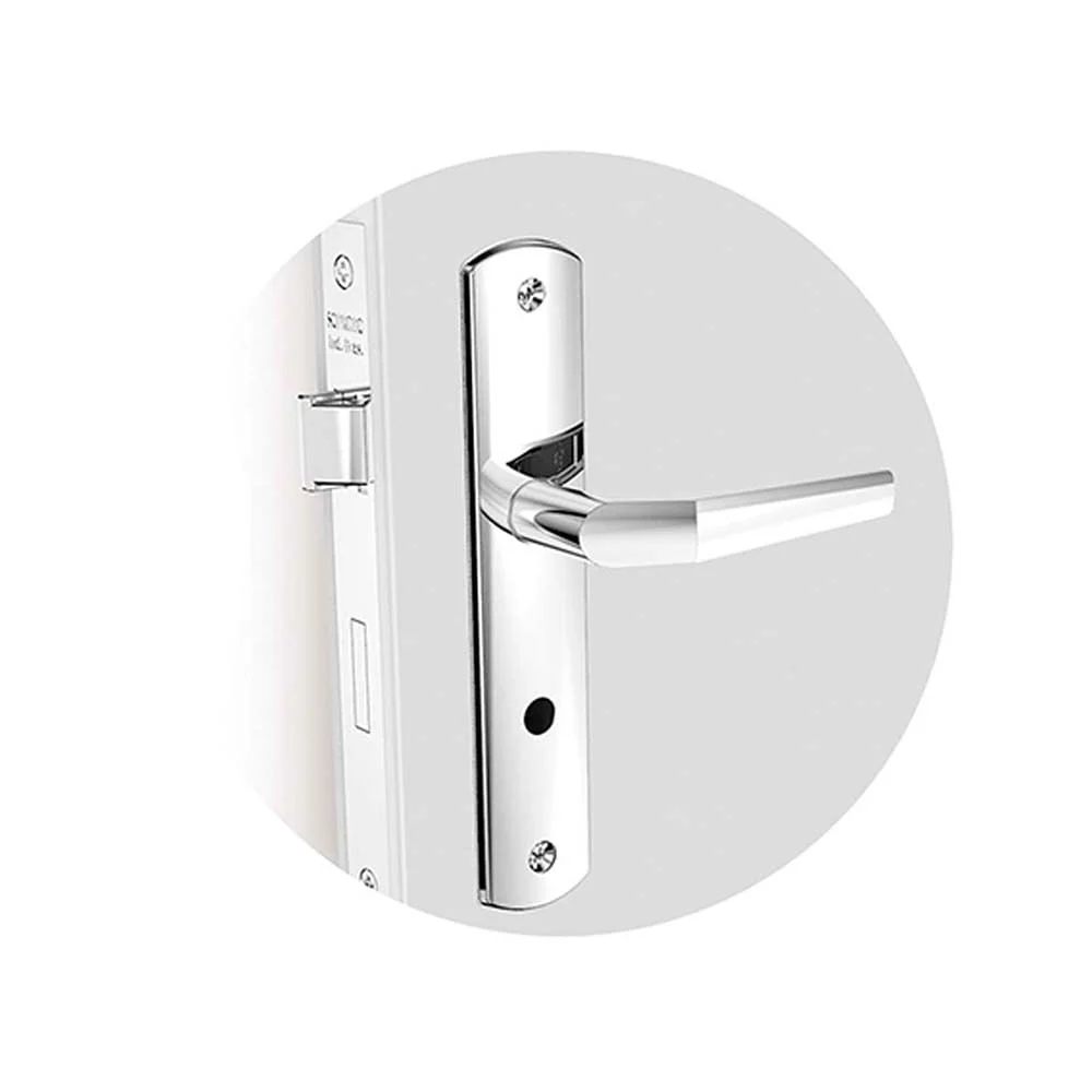 Kit Fechadura Popline Reta Cromado ESP26 1 Banheiro e Externa 2 Internas Soprano