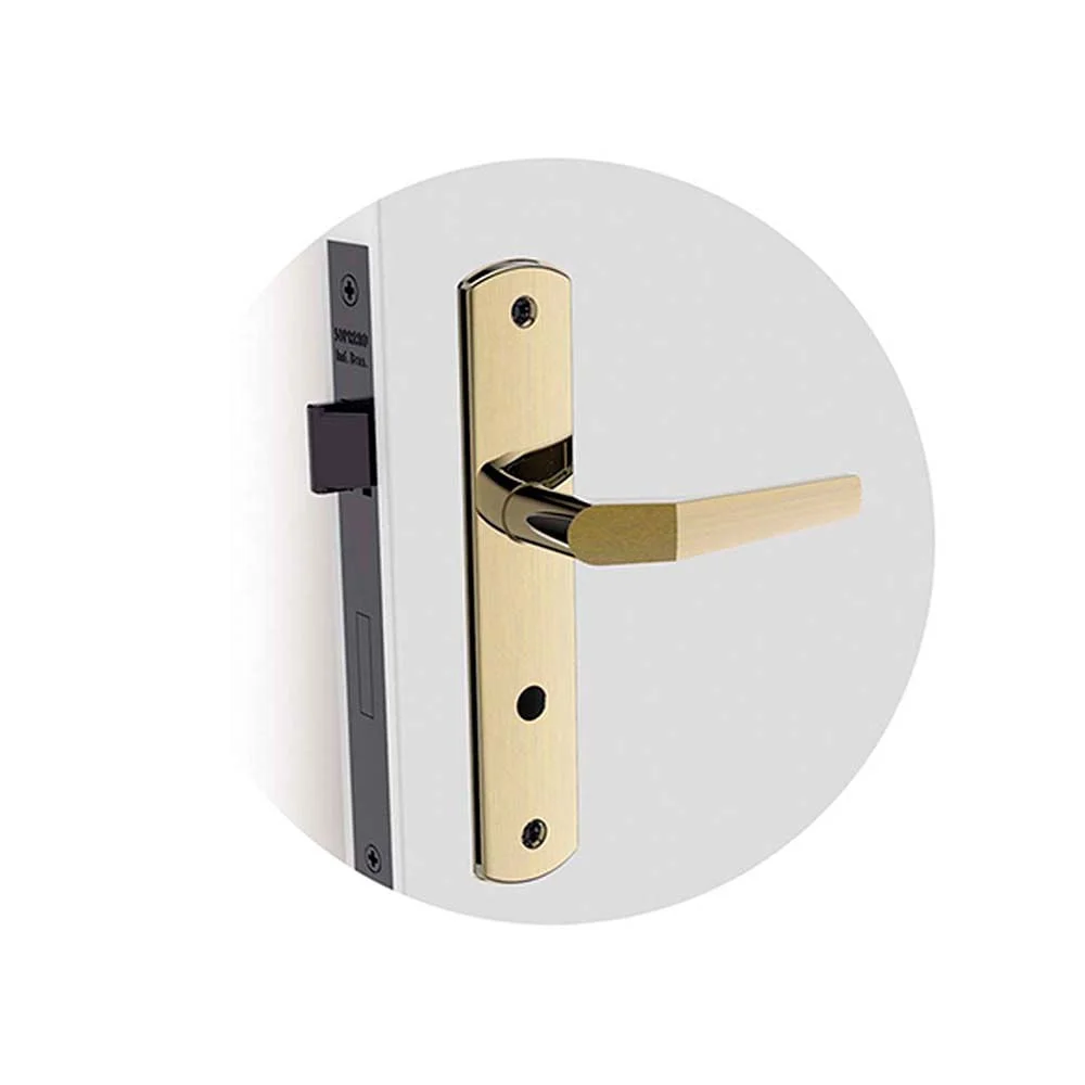 Kit Fechadura Popline Reta Oxidado ESP26 e Banheiro e Externa e 2Internas Soprano