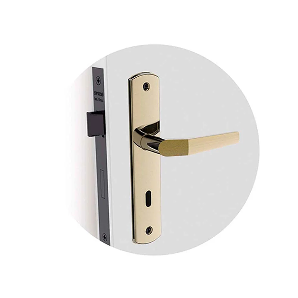 Kit Fechadura Popline Reta Oxidado ESP26 e Banheiro e Externa e 2Internas Soprano