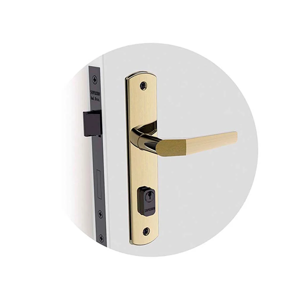 Kit Fechadura Popline Reta Oxidado ESP26 e Banheiro e Externa e 2Internas Soprano