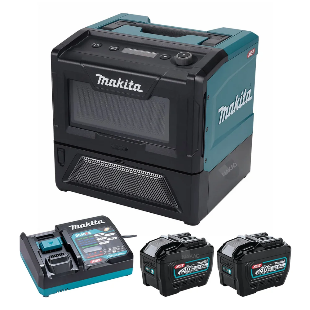 Kit Forno Microondas 8 L MW001G Makita 2 Baterias 8.0Ah 40V e Carregador DC40RA