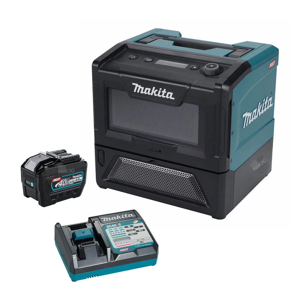 Kit Forno Microondas 8 L MW001G Makita e 1 Bateria 8.0Ah 40V e Carregador Dc40RC