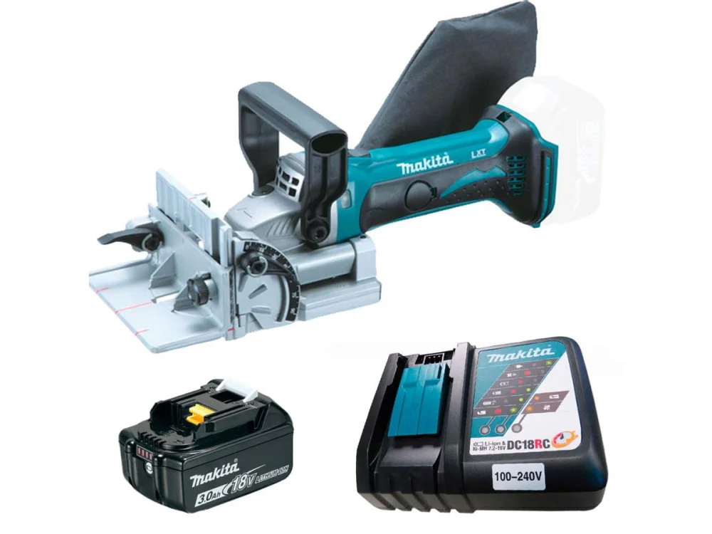 Kit Fresadora de Junção DPJ180Z e Bateria BL1830 e Carregador DC18RC Makita