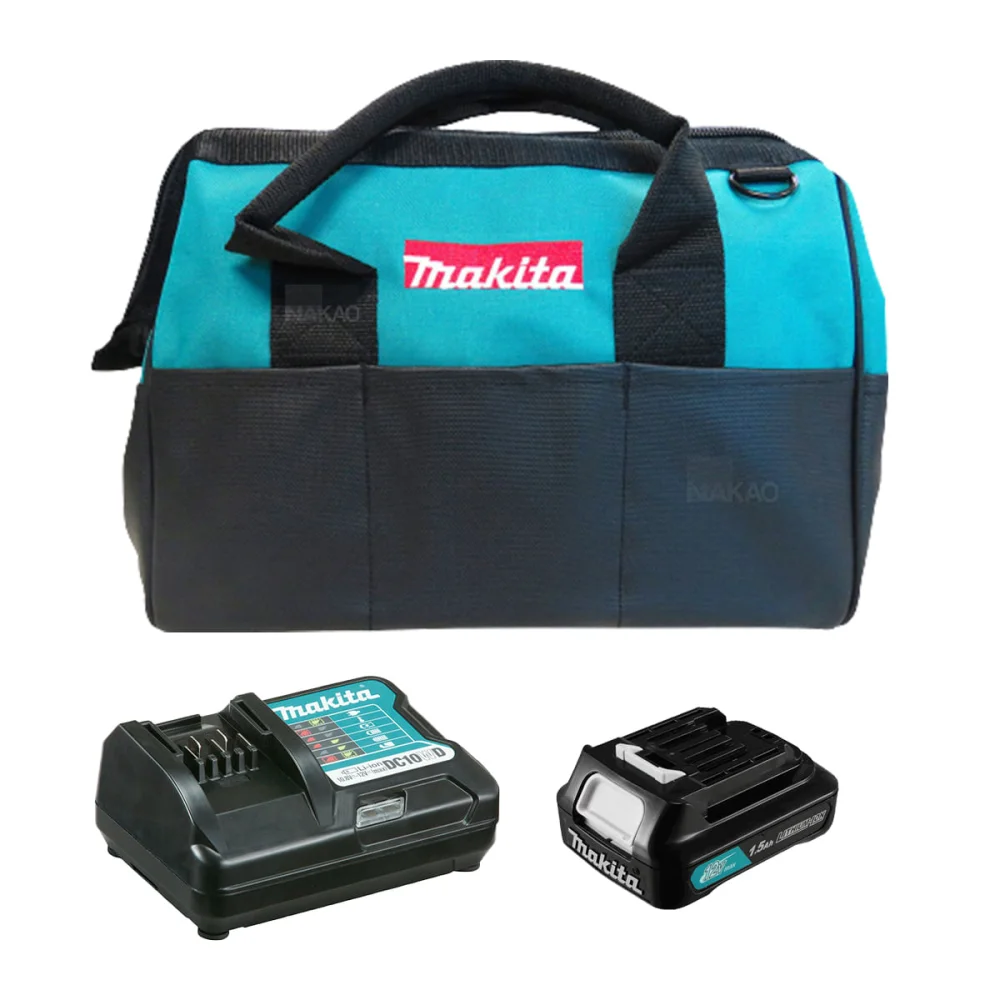 Kit Furadeira Angular DA332DZ Makita e Bateria 12V e Carregador DC10WD e Bolsa