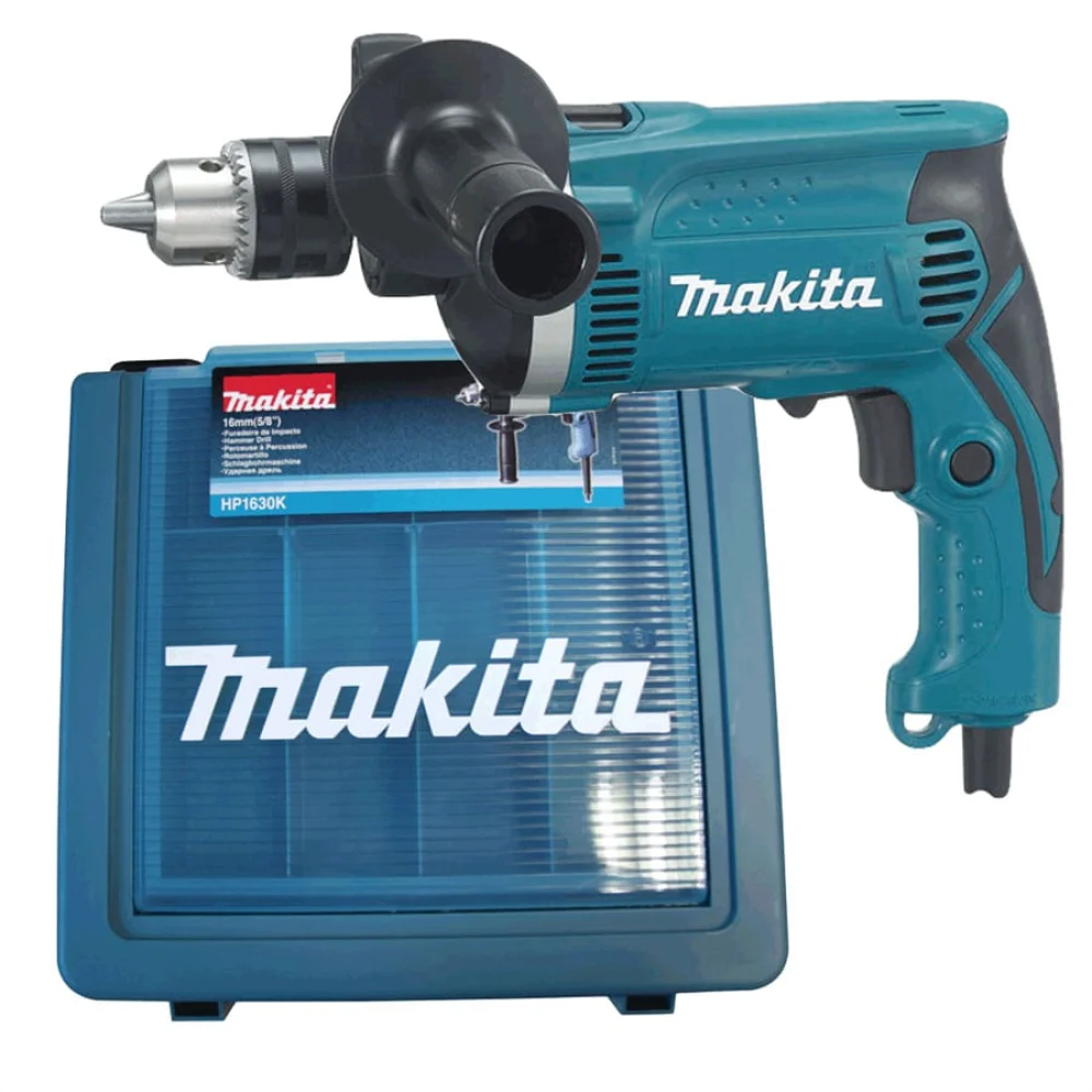 Kit Furadeira de Impacto 13mm 710 Watts HP1630K Makita e 5 Brocas para Concreto 110 Volts