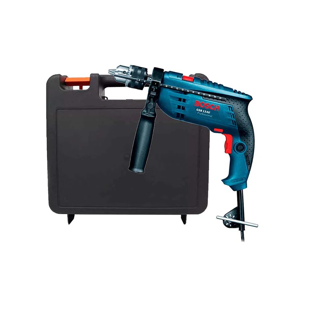 Kit Furadeira de Impacto 650W Bosch e Brocas e Lápis para Carpinteiro e Maleta