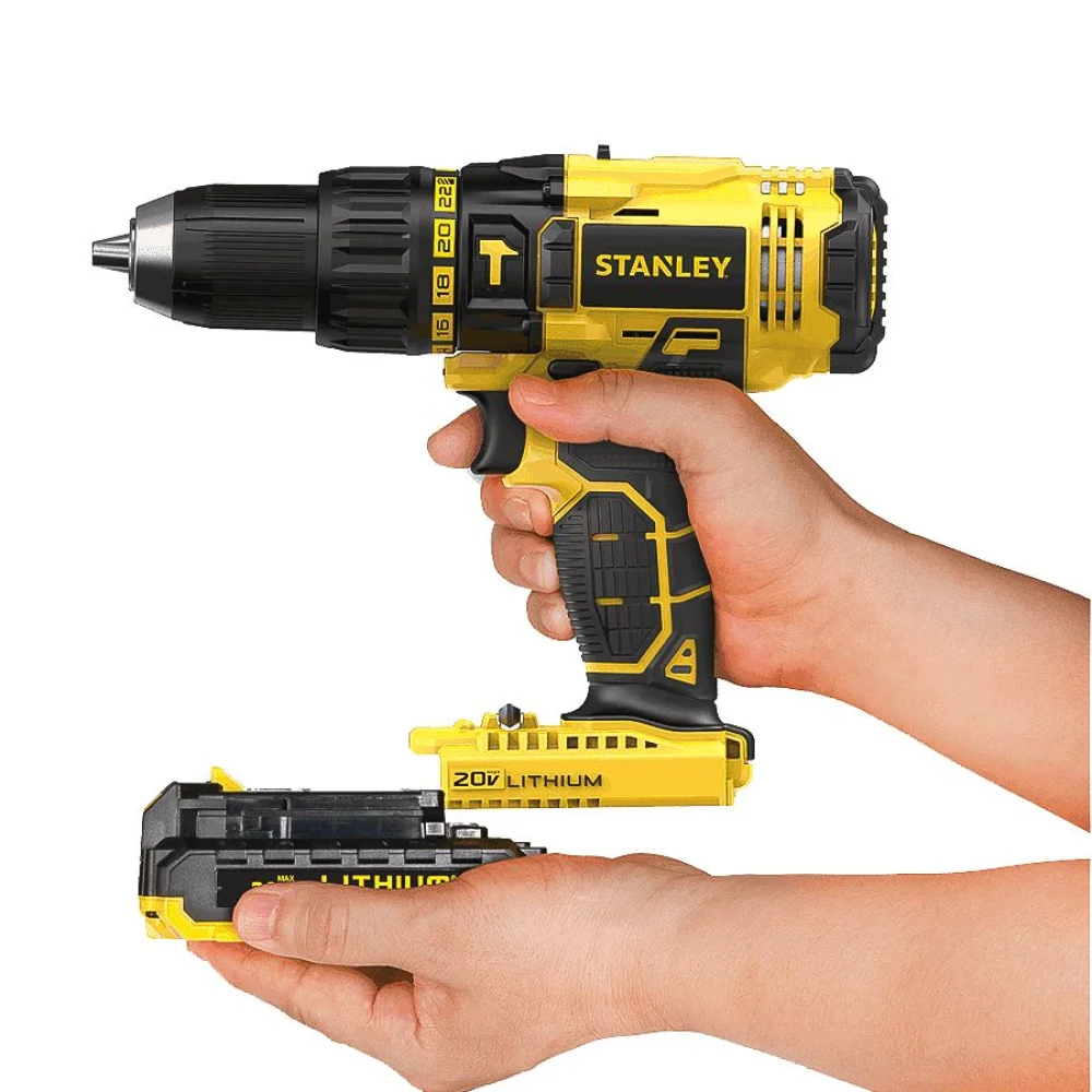 Kit Furadeira de Impacto e Parafusadeira a Bateria 20V SCH20C2K Stanley 220 Volts