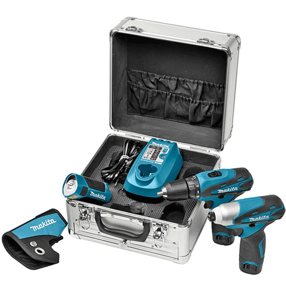 Kit Furadeira e Parafusadeira de Impacto e Lanterna à Bateria 12V LCT303X Makita