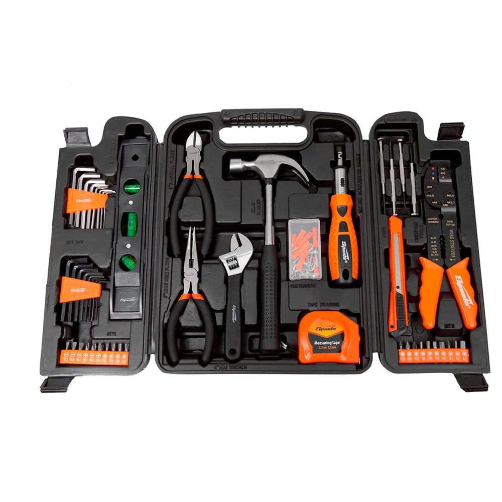 Kit Furadeira Impacto 500W 13mm BTX e Jogo Ferramentas 129 Peç e Maleta